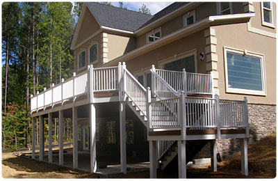 Custom deck installation on new home